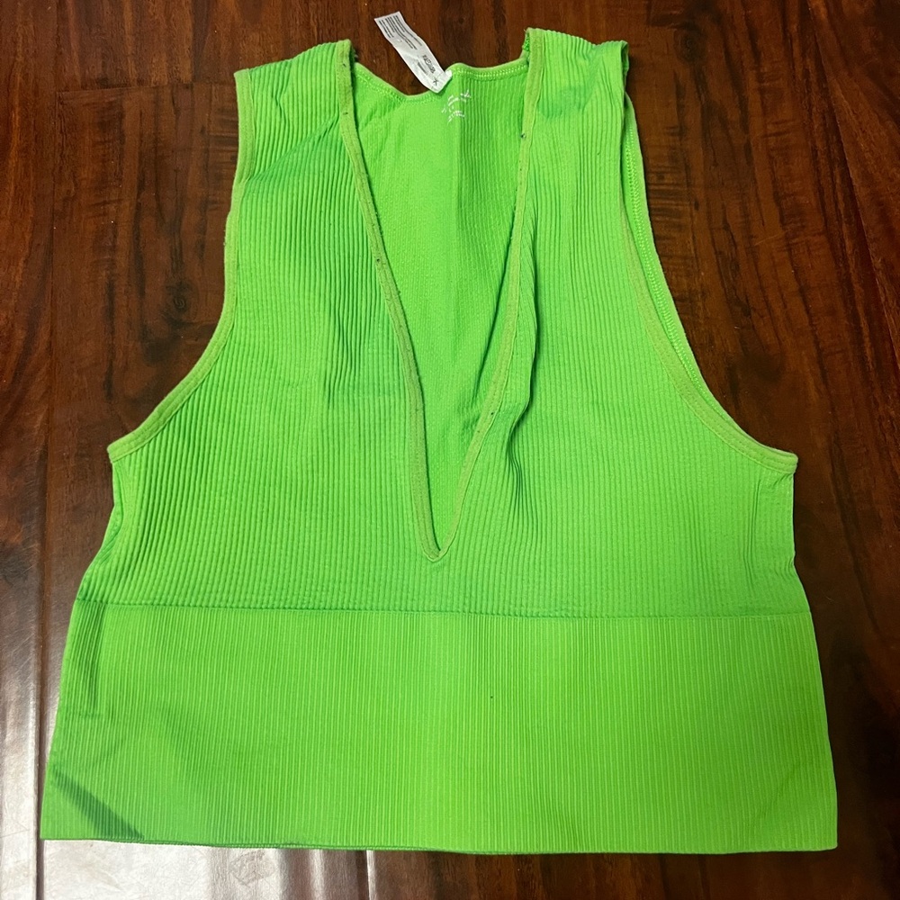 Urban Outfitters Neon Green Fitted Tank Top Size Large